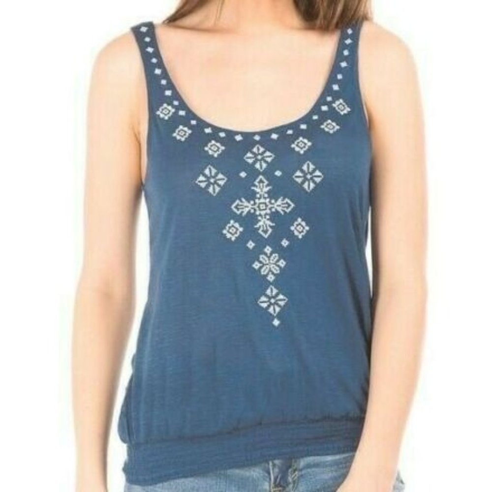 NWT Cape Juby Embroidered Blue Tank Top size XXL